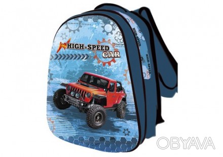 Рюкзак шкільний каркасний для хлопчика Kidis Hight Speed (джипи), 39*30*18 см 13. . фото 1