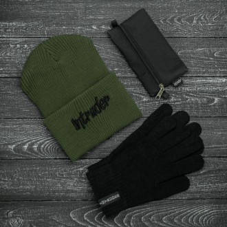 
 Комплект шапка+ перчатки+ ключница в подарок!
Шапка " Intruder " хаки:
- Соста. . фото 2