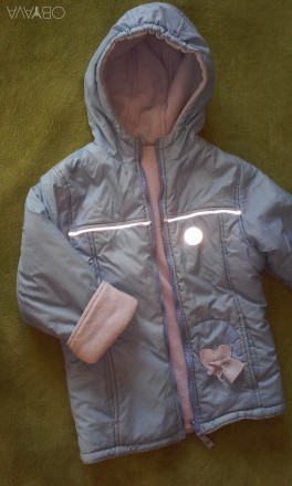 вся куртка на  теплому флісі 
половина довжини по грудях-40 см,довжина куртки-5. . фото 3