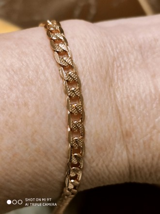 Женский звеньевой браслет на руку из 18 каратной розовой позолоты.В длину 20.5 с. . фото 5