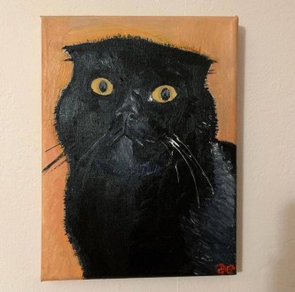 Черный кот портрет Картина маслом 24x18 Julian Black cat Zhulik. Киев. фото 1 Черный кот портрет Картина маслом 24x18 Julian Black cat Zhulik. Киев. фото 1