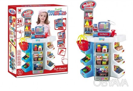 Детский игровой магазин-супермаркет с корзиной - HC257813 имитирует профессионал. . фото 1