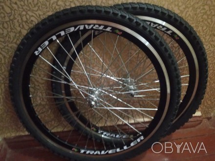 Вело колёса 20,24,26,28 дюймов на вело прицеп комплект 
Обод - Двойной алю. . фото 1