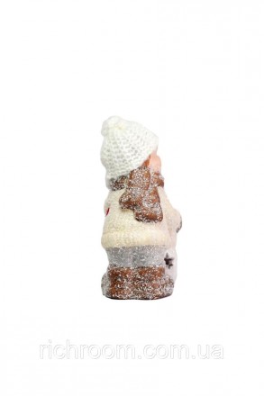 Декоративная новогодняя статуэтка Девочка и снеговик с LED подсветкой от нидерла. . фото 3