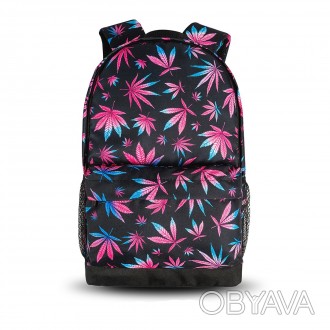 КОД: P026
Классный рюкзак с принтом листья конопли цветные. Для путешествий, тре. . фото 1