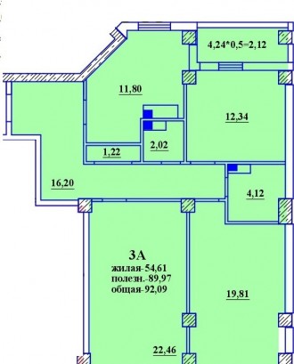 3 комнатная квартира в ЖК Радужный.
Сданный дом.
3 этаж.
92 кв.м.
48 т.у.е.. Таирова. фото 3