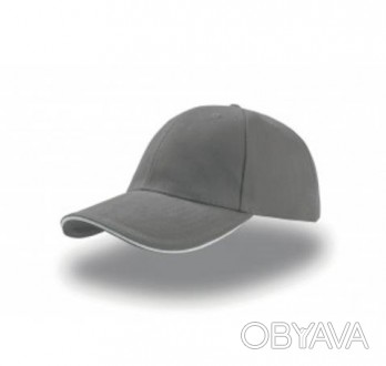 Шестипанельная кепка серая