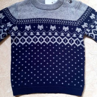 Вязаный свитер  H&M из мягкого хлопка с пуговицами на одном плече и рельефно. . фото 4
