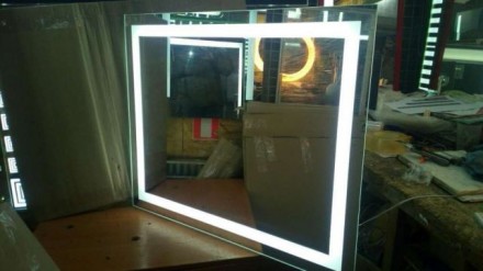 Зеркало с экономной led подсветкой(12вт),размер 80*60*3,5см(влагостойкий,алюмине. . фото 3