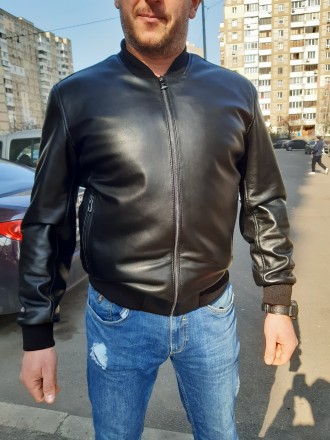 Мужская куртка бомбер из натуральной кожи турецкого производства. Есть все разме. . фото 4