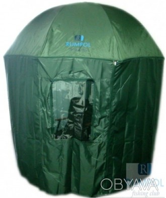 Качественный рыболовный зонт цвета хаки. Обеспечит надежную защиту для рыболова . . фото 1