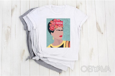 Футболка для ярких и уверенных в себе женщин с печатью Frida colors
- В наличии . . фото 1