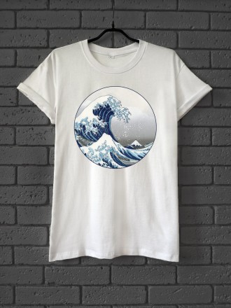 Футболка женская с принтом Great Wave. Киев. фото 1 Футболка женская с принтом Great Wave. Киев. фото 1