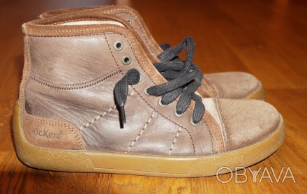 Ботинки демисезонные фирмы, -Kickers- 35 размер кожаные с замшевыми носками. в х. . фото 1