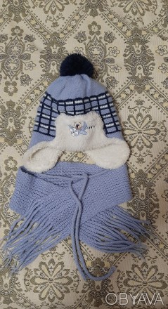 Зимовий комплект шапка+шарф, досить теплі, 
м´які і комфортні для малюка . . фото 1