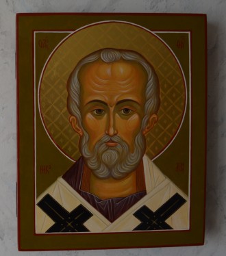 Икона «Святитель Николай», 2020 г.
Доска липа, паволока, левкас, зо. . фото 2