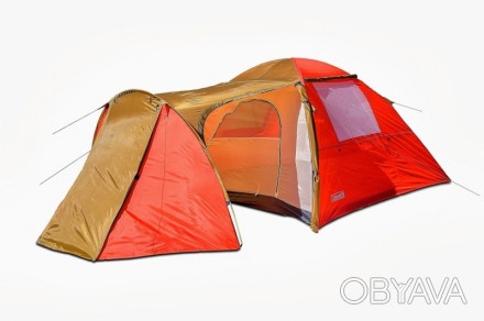 Двухслойная кемпинговая палатка с просторным входом, вентиляция, москитная сетка. . фото 1
