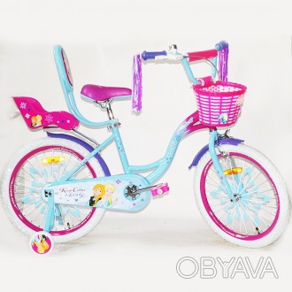 Детский велосипед с сиденьем со спинкой и ярком сиденьем для любимой куклы. Есть. . фото 1