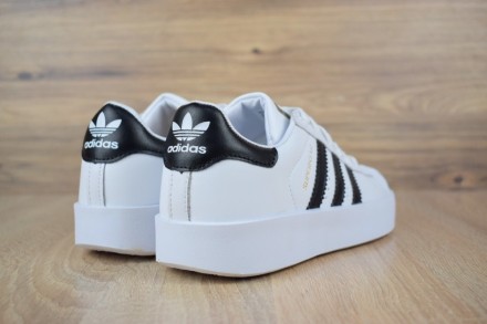 Кроссовки белого цвета в стиле Adidas Superstar ТОП качество. Верх выполнен из м. . фото 12