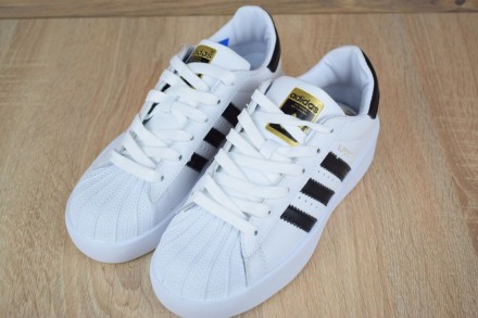 Кроссовки белого цвета в стиле Adidas Superstar ТОП качество. Верх выполнен из м. . фото 13