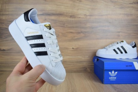 Кроссовки белого цвета в стиле Adidas Superstar ТОП качество. Верх выполнен из м. . фото 4