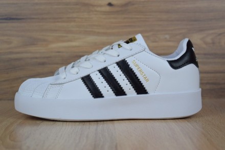Кроссовки белого цвета в стиле Adidas Superstar ТОП качество. Верх выполнен из м. . фото 11