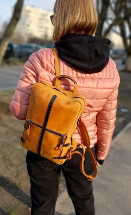Стильный, кожаный рюкзак 
Натуральная кожа crease horse 
Дизайнерская работа в. . фото 2