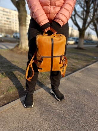 Стильный, кожаный рюкзак 
Натуральная кожа crease horse 
Дизайнерская работа в. . фото 3