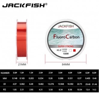 82.1.2 Качественный Fluoro Carbon 300 метров  JACKFISH  фторуглеродная Супер Про. . фото 8