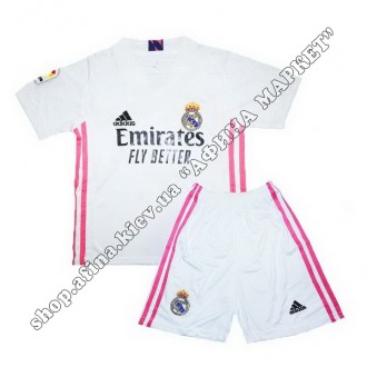 Детская футбольная форма Реал Мадрид 2020-2021 домашняя Adidas. Купить футбольну. . фото 2