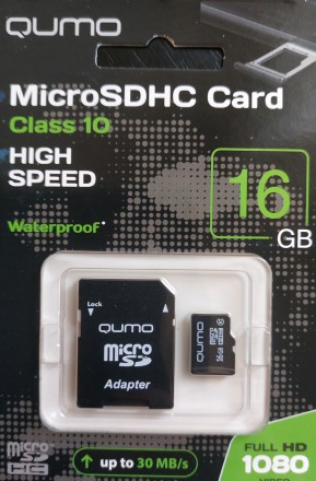 Карта памяти микро SDHC Qumo16 гб класс 10 с адаптером. Кропивницкий. фото 1 Карта памяти микро SDHC Qumo16 гб класс 10 с адаптером. Кропивницкий. фото 1