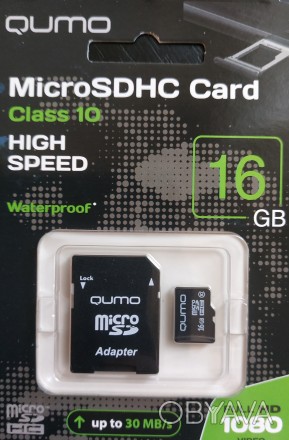 Qumo micro SDHC, 16GB Class 10 - универсальный носитель информации на основе тех. . фото 1