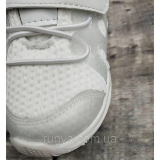 Кроссовки детские белые Moto Yohji. Материал: дышащий текстиль + защитные декора. . фото 9