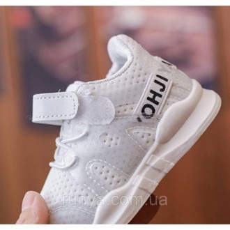 Кроссовки детские белые Moto Yohji. Материал: дышащий текстиль + защитные декора. . фото 10