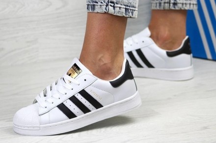 Кроссовки белого цвета в стиле Adidas Superstar ТОП качество. Верх выполнен из м. . фото 12