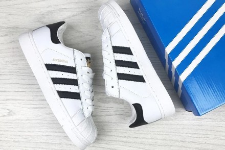 Кроссовки белого цвета в стиле Adidas Superstar ТОП качество. Верх выполнен из м. . фото 13