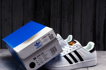 Кроссовки белого цвета в стиле Adidas Superstar ТОП качество. Верх выполнен из м. . фото 19