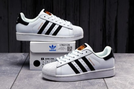 Кроссовки белого цвета в стиле Adidas Superstar ТОП качество. Верх выполнен из м. . фото 21