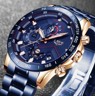 
Lige -бренд чоловічих наручнихгодинників стандарту ICO: 9001. Годинник має стил. . фото 6