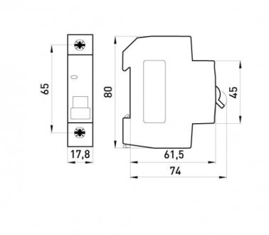 
Модульный автоматический выключатель E-NEXT e.mcb.stand.45.1.C40, 1р, 40А, C, 4. . фото 3