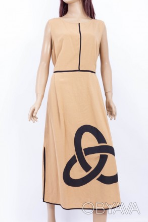 
Стильное женское платье
Строгое платье Mer бежевого цвета с черными элементами,. . фото 1