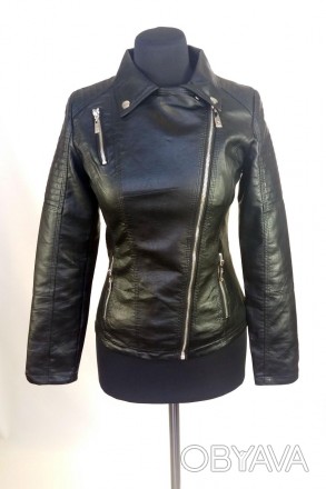 
Женская куртка кожзам
Куртка косуха Angmifer 969 классического черного цвета. М. . фото 1