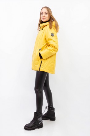 
Женская куртка
Легкая демисезонная куртка желтого цвета, комбинированная черной. . фото 4