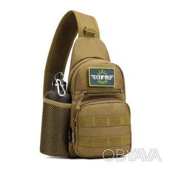 Тактическая военная сумка рюкзак EDC однолямочный Protector Plus X216 Coyote Так. . фото 1