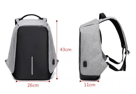 Рюкзак антивор Bobby Anti-theft Backpack USB GreyПожалуй; каждый владелец рюкзак. . фото 8
