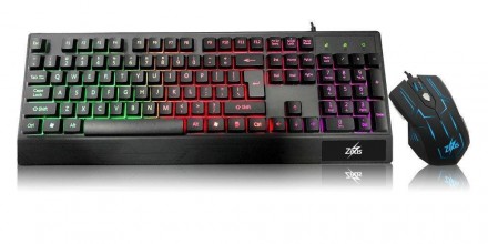 Комплект проводная игровая клавиатура и мышь Zeus M-710Профессиональная игровая . . фото 2