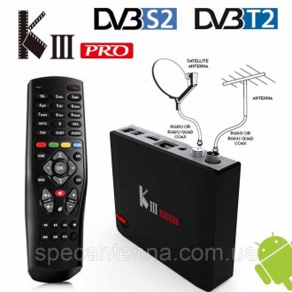 Смарт TV приставка MECOOL KIII Pro Android 7,1 Nougat + DVB-T2 + DVB-S2 + IP ТВ,. . фото 2