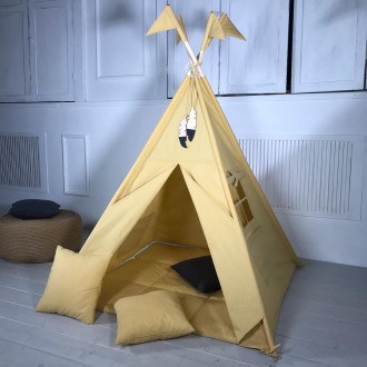 Вигвам, детская палатка 
Вигвам-палатка с окошком и шторкой;
Каркас - 4 шлифов. . фото 4