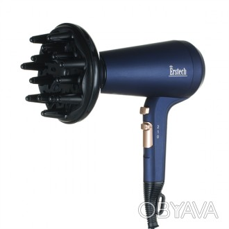 Фен ERSTECH HD220/02ER позволяет максимально быстро высушить волосы и сделать эф. . фото 1