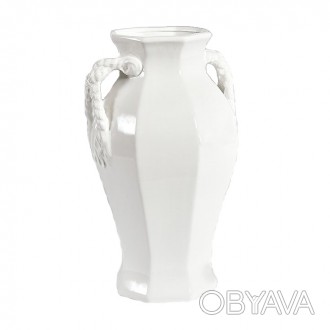 Красивая ваза белого цвета изготовлена из высококачественной керамики.
Ваза идеа. . фото 1